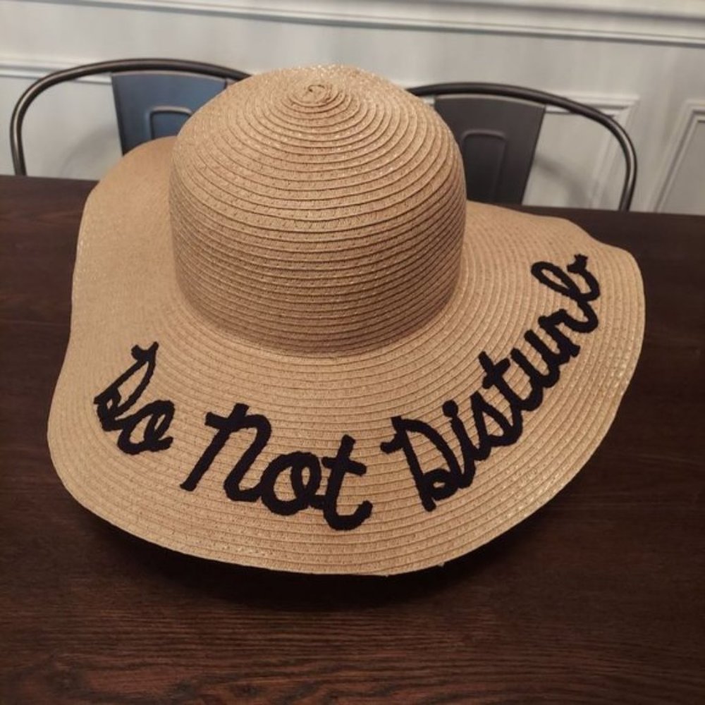 Womans embroidered floppy sun hat